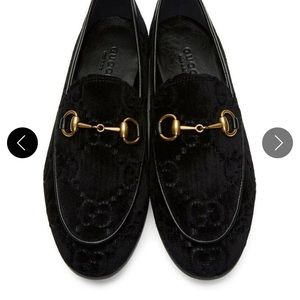 Gucci Black Horsebit New Jordaan Velvet Brixton Loafer